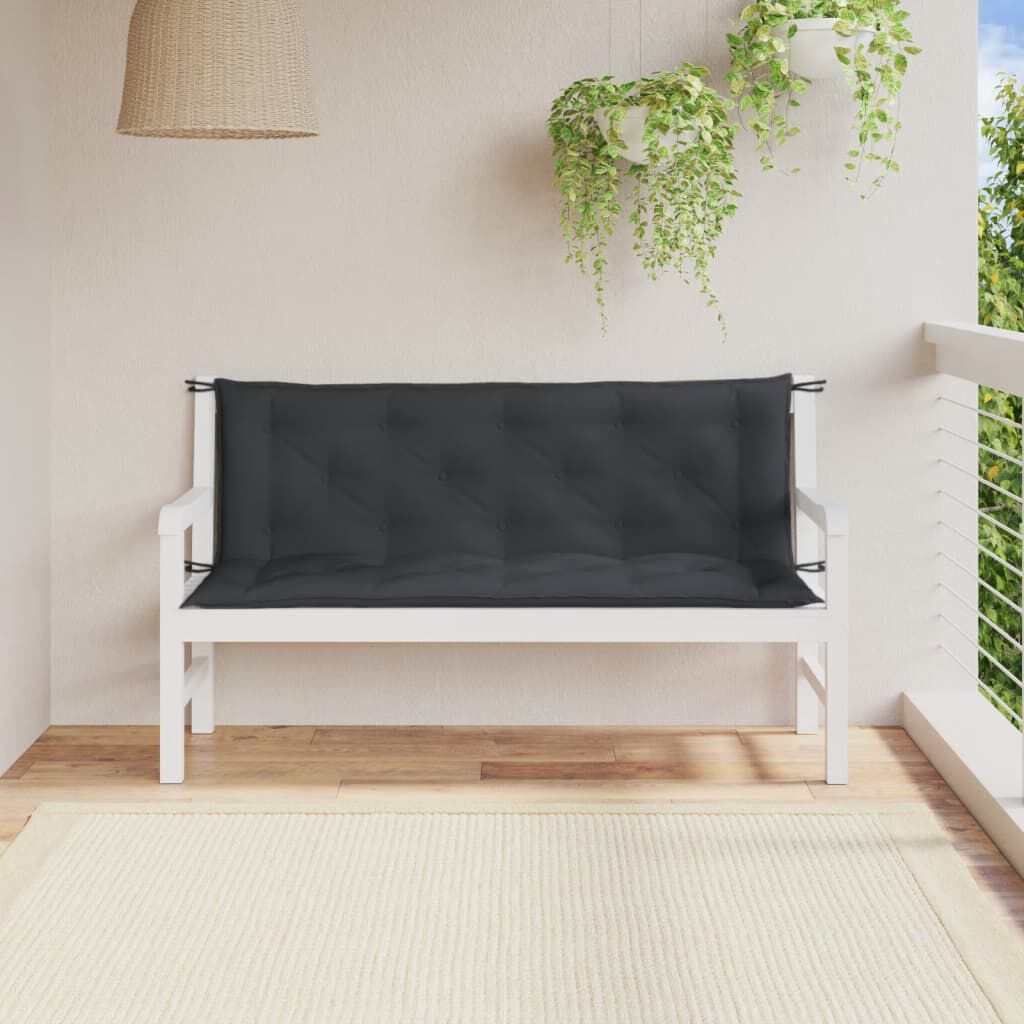vidaXL Μαξιλάρι Πάγκου Κήπου Ανθρακί Μελανζέ 150x50x7 εκ. Ύφασμα