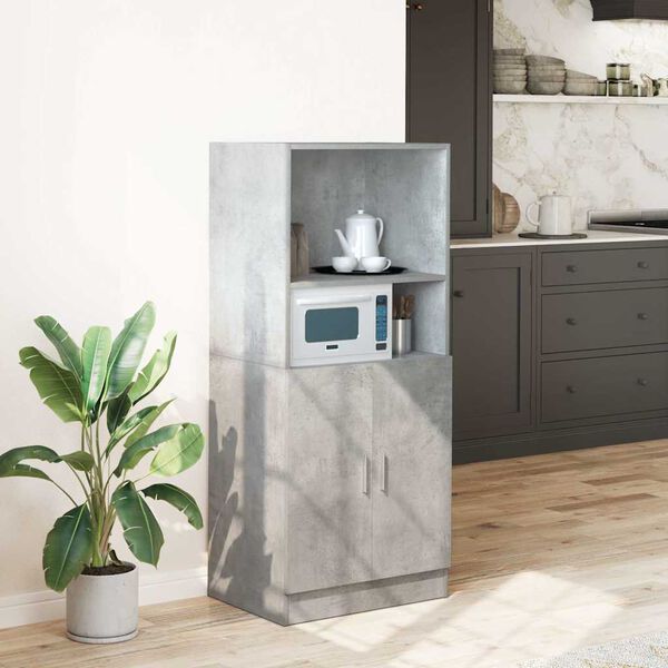 vidaXL Ντουλάπι κουζίνας σκυρόδεμα γκρι 57x41,5x131,5 cm
