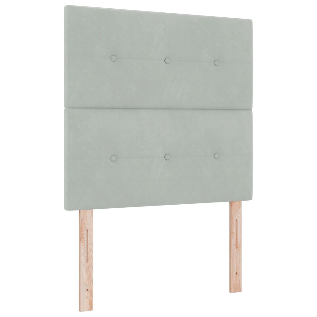 Κρεβάτι Box Spring με Στρώμα vidaXL Λαμπερό Γκρι 90x200 cm Βελούδο
