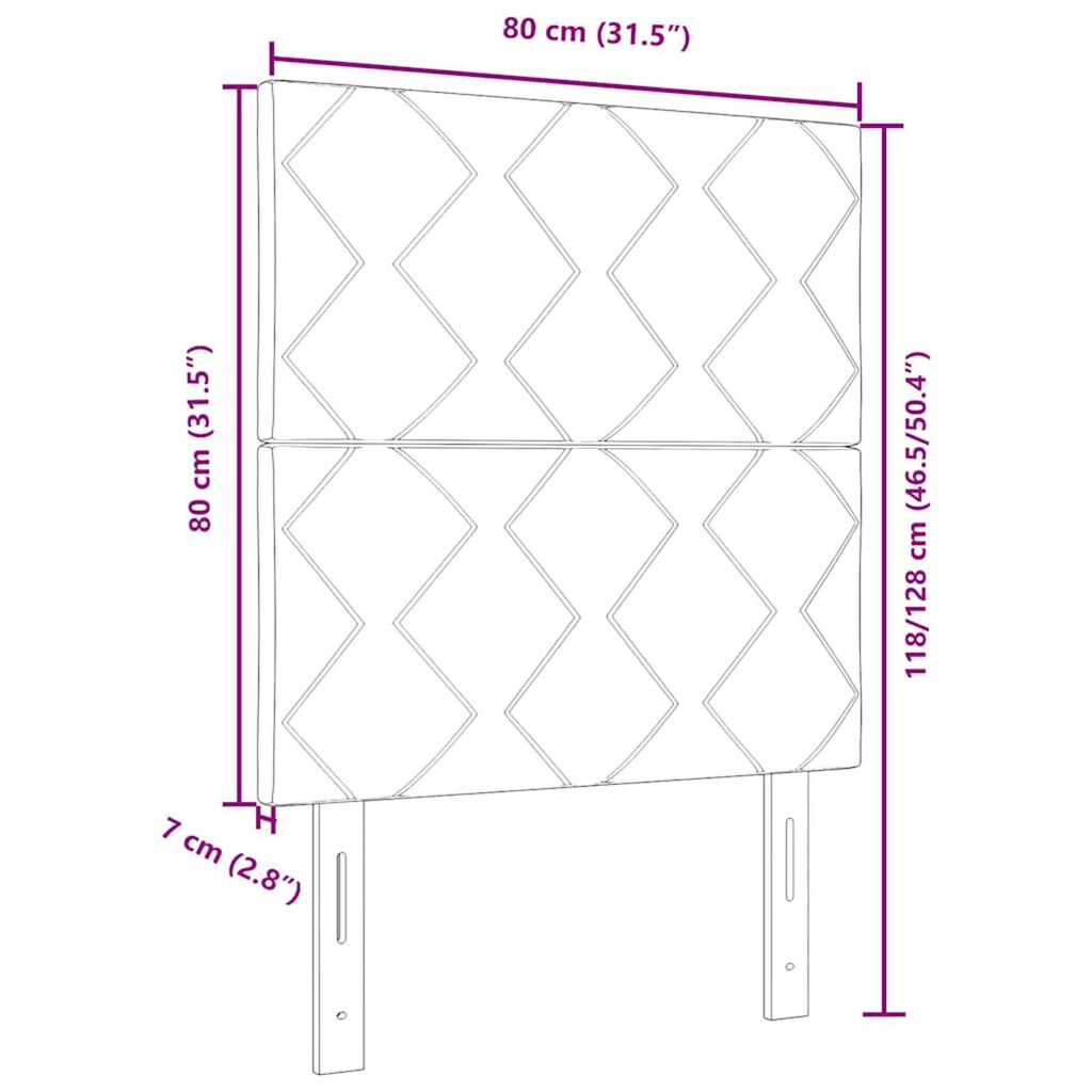vidaXL Υφασμάτινο Κεφαλάρι Geometric με κεφαλάρι Μπλε 80 cm ύφασμα