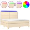 vidaXL &Kappa;&rho;&epsilon;&beta;ά&tau;&iota; Boxspring &mu;&epsilon; &Sigma;&tau;&rho;ώ&mu;&alpha; & LED &Kappa;&rho;&epsilon;&mu; 180x200 &epsilon;&kappa;. &Upsilon;&phi;&alpha;&sigma;&mu;ά&tau;&iota;&nu;&omicron;