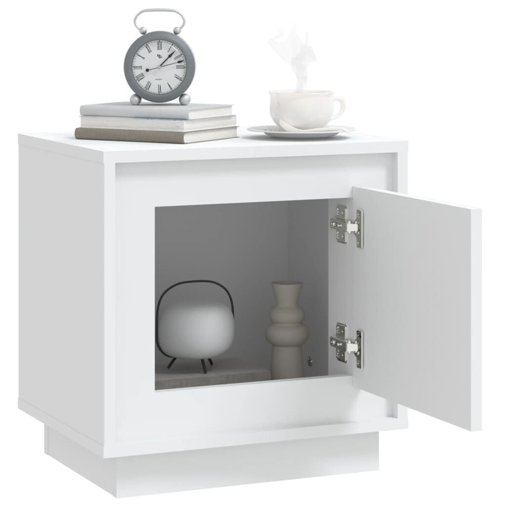vidaXL Κομοδίνο Λευκό 44 x 35 x 45 εκ. από Επεξεργασμένο Ξύλο