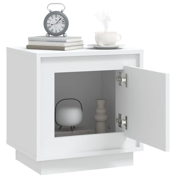 vidaXL Κομοδίνο Λευκό 44 x 35 x 45 εκ. από Επεξεργασμένο Ξύλο