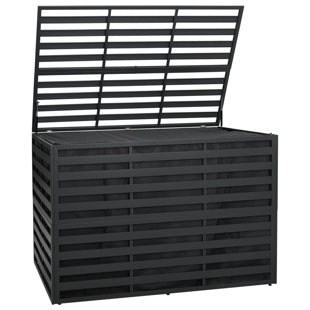 vidaXL Μπαούλο Αποθήκευσης Κήπου Ανθρακί 150x100x100 εκ. Αλουμινίου