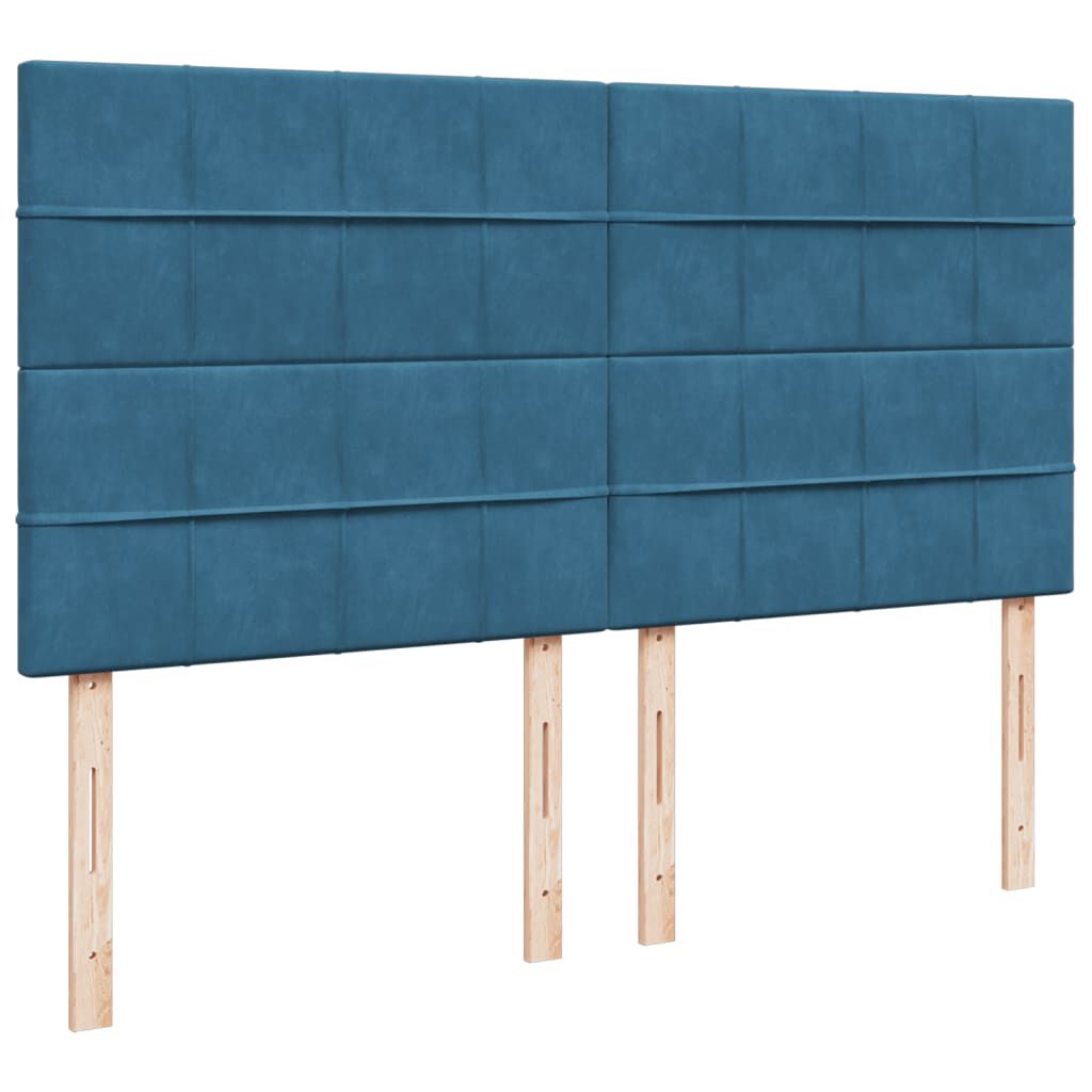 vidaXL Κρεβάτι Boxspring με Στρώμα Μπλε 180x200 εκ. Βελούδινο
