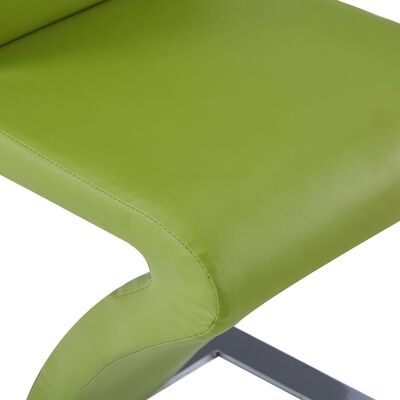 vidaXL Καρέκλες Τραπεζαρίας Ζιγκ-Ζαγκ 4 τεμ. Πράσινες Συνθετικό Δέρμα