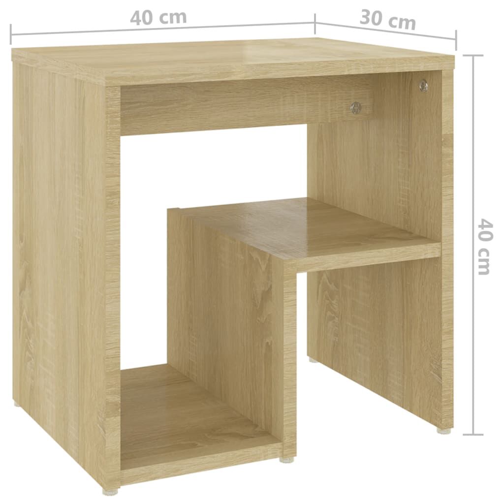 vidaXL Κομοδίνο Sonoma Δρυς 40 x 30 x 40 εκ. από Επεξ. Ξύλο