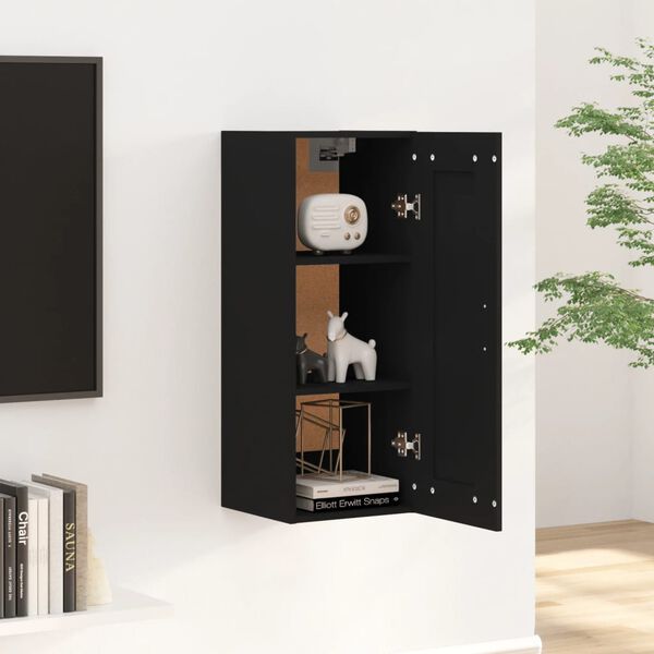 vidaXL Ντουλάπι Κρεμαστό Μαύρο 35 x 34 x 90 εκ. Επεξεργασμένο Ξύλο