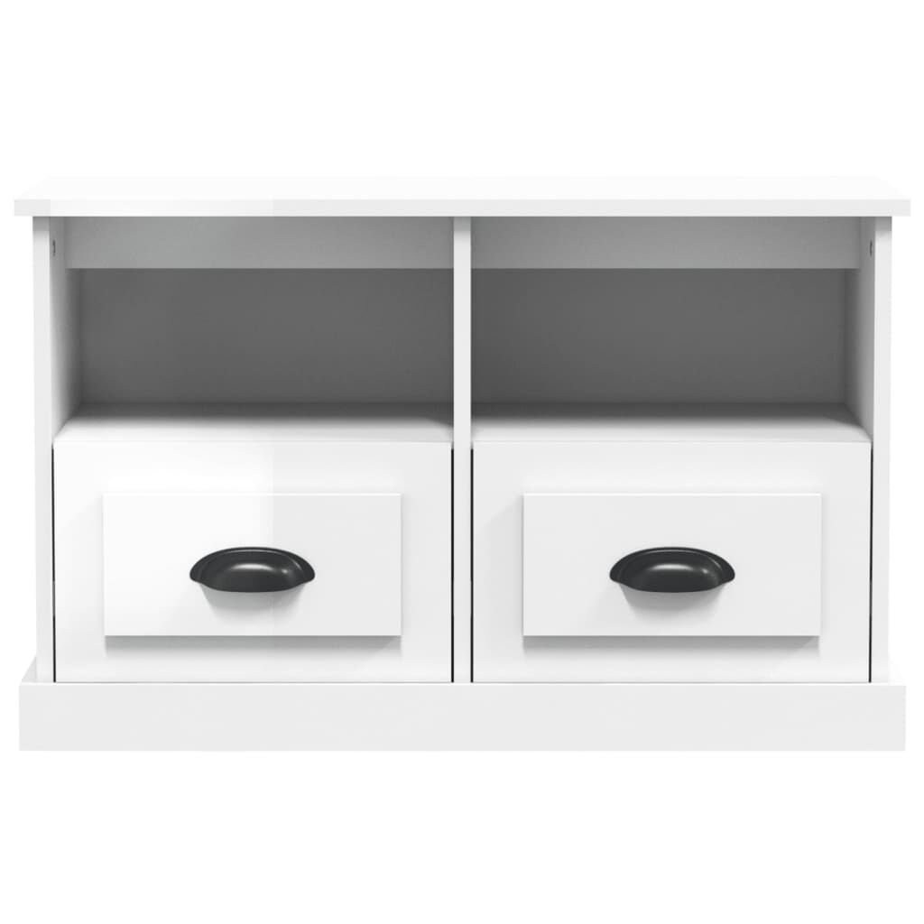 vidaXL Έπιπλο Τηλεόρασης Γυαλ. Λευκό 80x35x50 εκ. Επεξεργασμένο Ξύλο