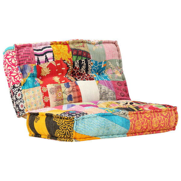 vidaXL Πουφ Patchwork 100 x 100 x 20 εκ. Υφασμάτινο