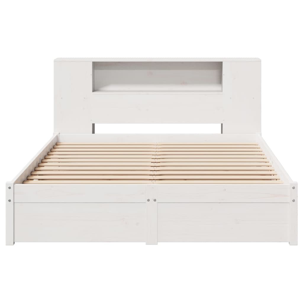 vidaXL Κρεβάτι Βιβλιοθήκη Χωρίς Στρώμα 140x200 εκ Μασίφ Ξύλο Πεύκο