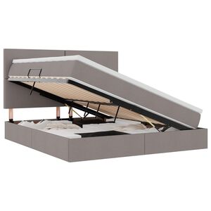 vidaXL &Kappa;&rho;&epsilon;&beta;ά&tau;&iota; &mu;&epsilon; &alpha;&pi;&omicron;&theta;&eta;&kappa;&epsilon;&upsilon;&tau;&iota;&kappa;ό &chi;ώ&rho;&omicron; &kappa;&alpha;&iota; &sigma;&tau;&rho;ώ&mu;&alpha; Taupe 180 x 200 cm