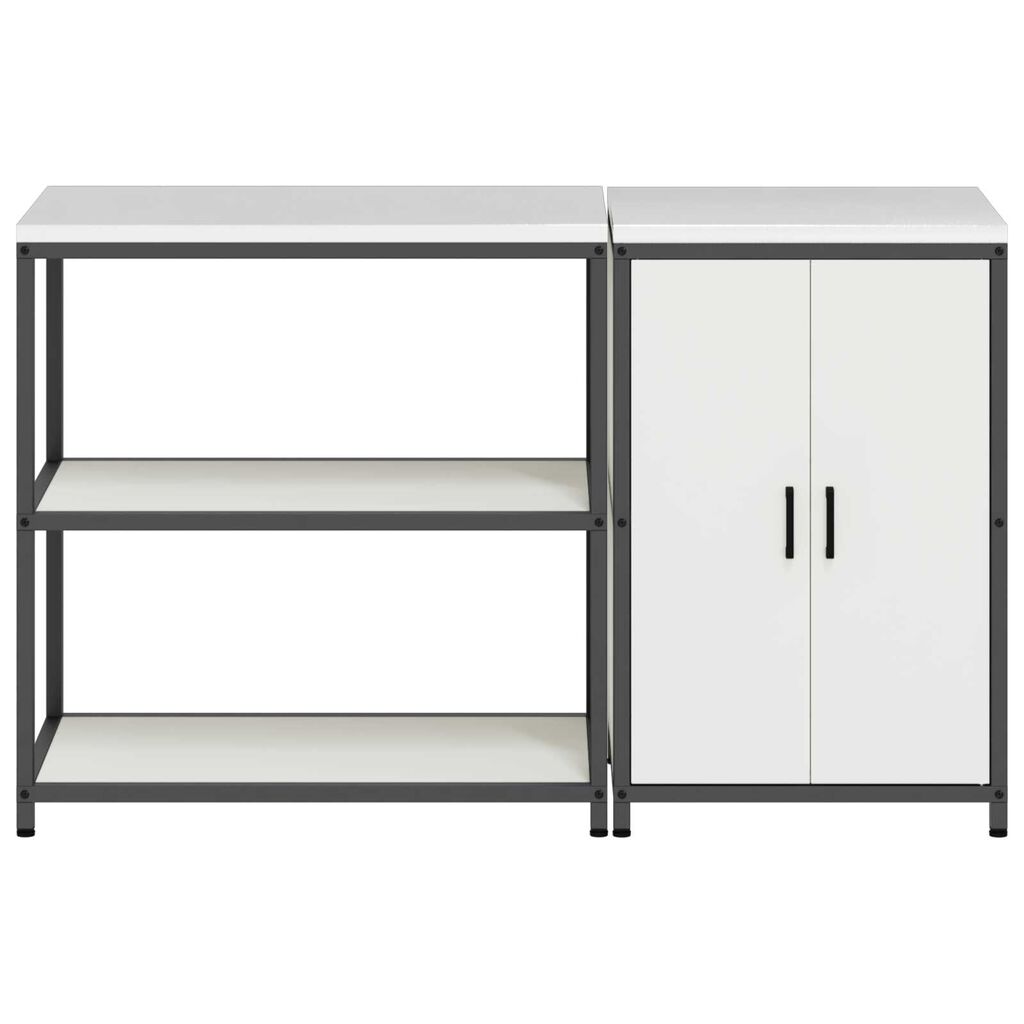 vidaXL Σετ Αποθήκευσης Κουζίνας με ράφι 2 pcs Λευκό 150 x 50 x 92 εκ.