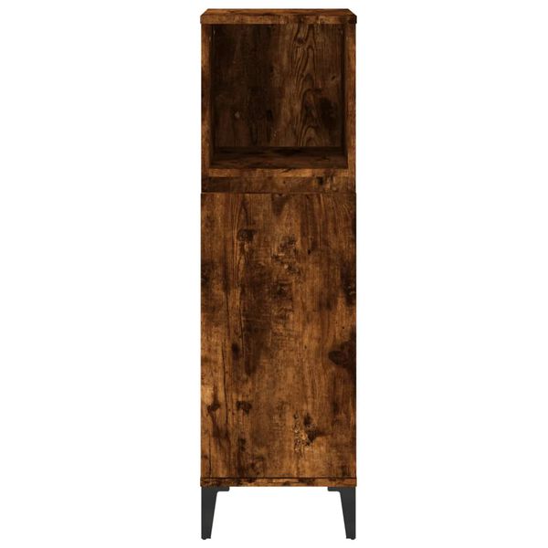 vidaXL Ντουλάπι Μπάνιου Καπνιστή Δρυς 30x30x100 εκ. Επεξεργασμένο Ξύλο