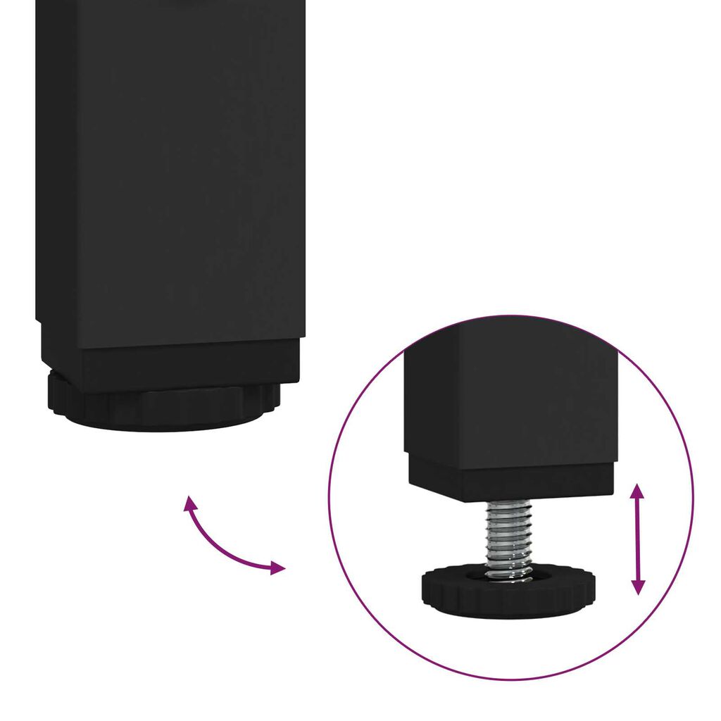 vidaXL TV Stand Μαύρης Δρυός Μαύρη δρυός Μοριοσανίδα, Μέταλλο