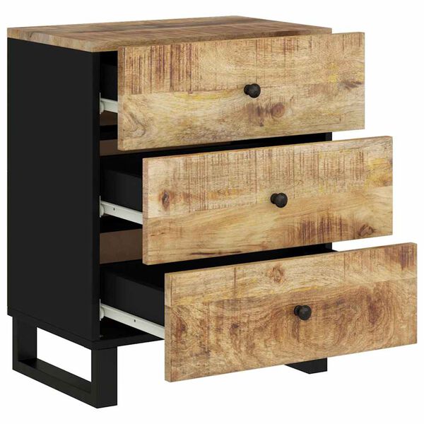 vidaXL Κομοδίνο 50x33x62 εκ. Μασίφ Ξύλο Μάνγκο & Επεξεργασμένο Ξύλο