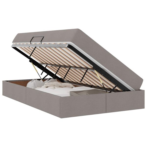 vidaXL Κρεβάτι με αποθηκευτικό χώρο και στρώμα Taupe 120 x 200 cm