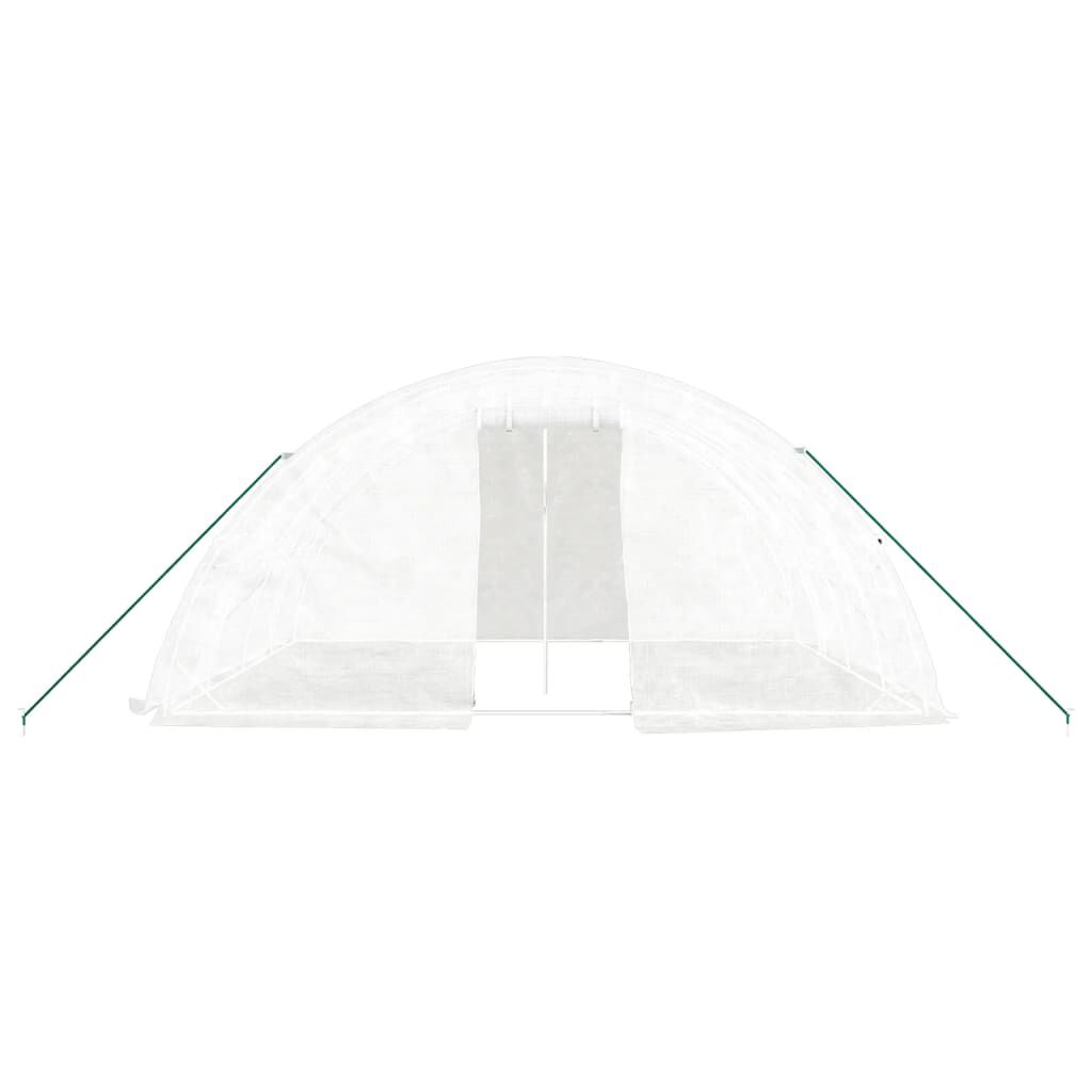 vidaXL Θερμοκήπιο με Ατσάλινο Πλαίσιο Λευκό 20 μ² 5 x 4 x 2,3 μ.