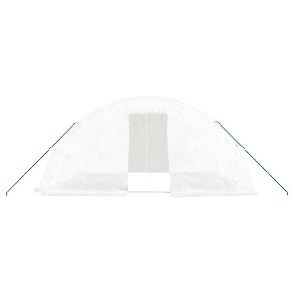 vidaXL Θερμοκήπιο με Ατσάλινο Πλαίσιο Λευκό 20 μ² 5 x 4 x 2,3 μ.