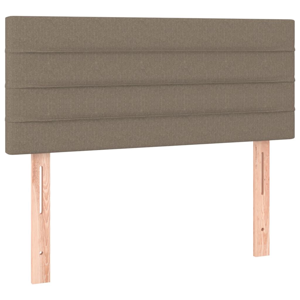 vidaXL Κρεβάτι Boxspring με Στρώμα & LED Taupe 90x200 εκ. Υφασμάτινο