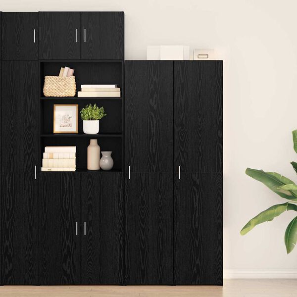 vidaXL Highboard &Mu;&alpha;ύ&rho;&eta; &Omicron;&xi;&upsilon;ά 40 x 42,5 x 185 &epsilon;&kappa;.