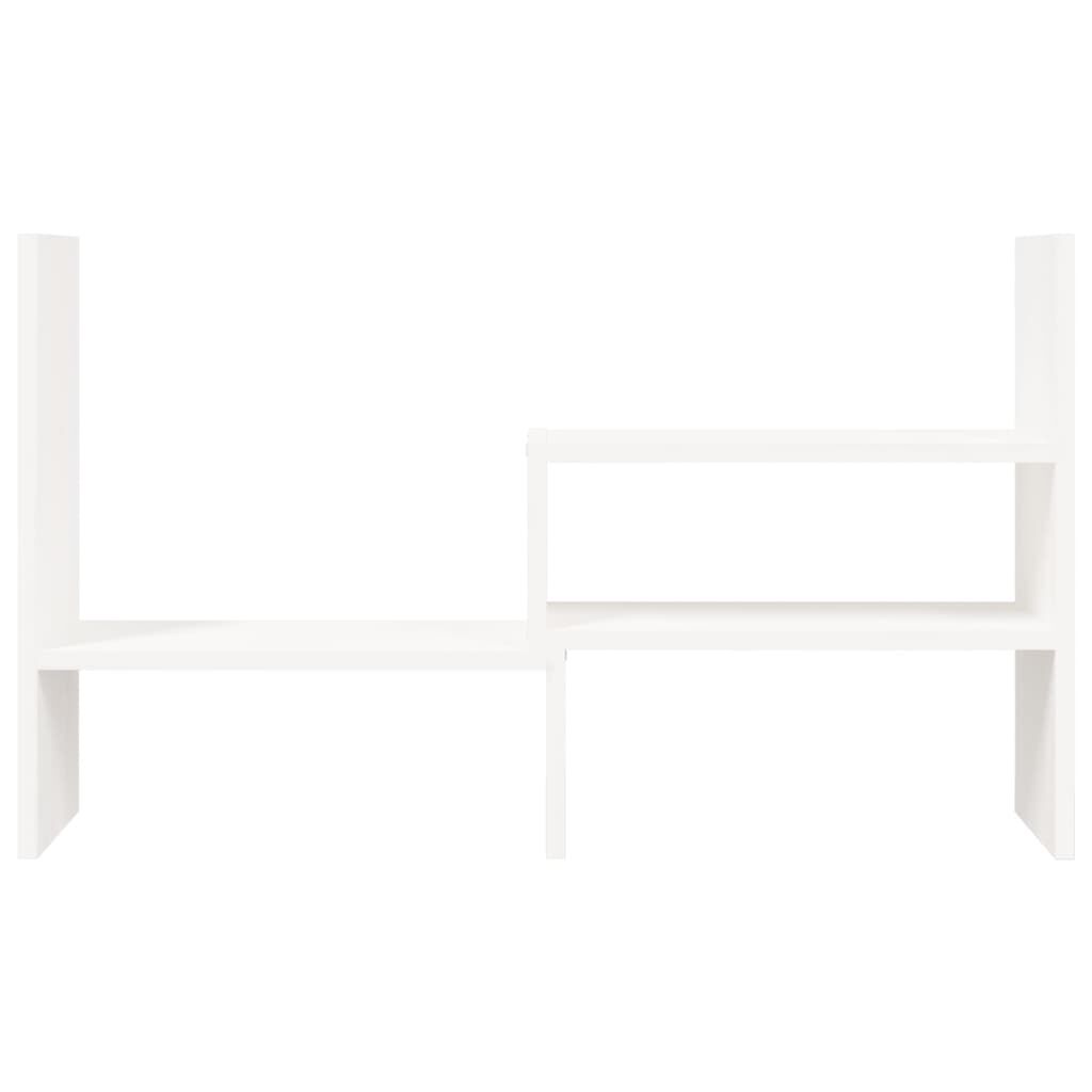 vidaXL Βάση Οθόνης Λευκή (39-72)x17x43 εκ. από Μασίφ Ξύλο Πεύκου