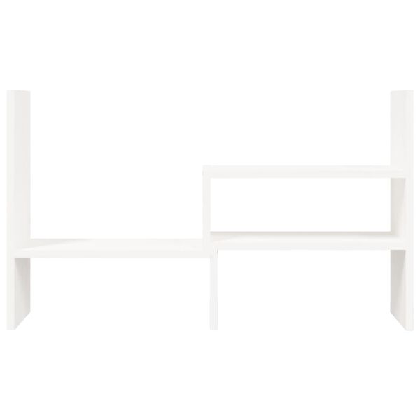 vidaXL Βάση Οθόνης Λευκή (39-72)x17x43 εκ. από Μασίφ Ξύλο Πεύκου
