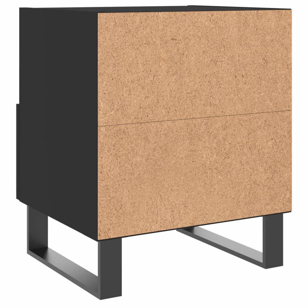vidaXL Κομοδίνα 2 τεμ. Μαύρα 40 x 35 x 47,5 εκ. από Επεξεργασμένο Ξύλο