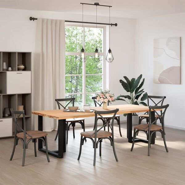vidaXL Πόδια Τραπεζαρίας σε Σχήμα Τ, 2 τεμ. Μαύρο 80x35x(72-73) εκ. Ατσάλι