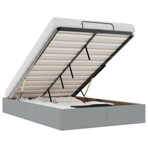 vidaXL Οθωμανικό πλαίσιο κρεβατιού χωρίς στρώμα ανοιχτό γκρι ύφασμα