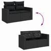 vidaXL Σετ Καναπέ Κήπου με μαξιλάρι 10 pcs Μαύρο 90 x 55 x 71 cm