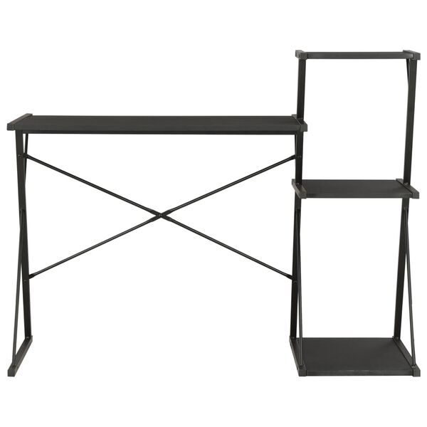 vidaXL Γραφείο με Ράφια Μαύρο 116 x 50 x 93 εκ.