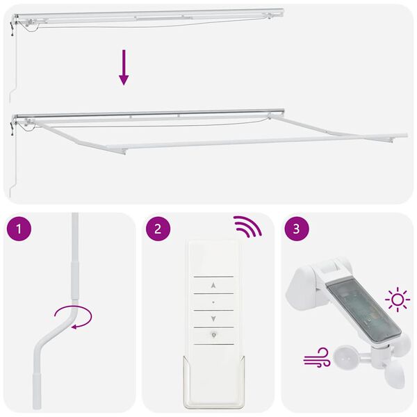 vidaXL Τέντα Πτυσσόμενη Αυτόματη με LED Καφέ 400x300 εκ.