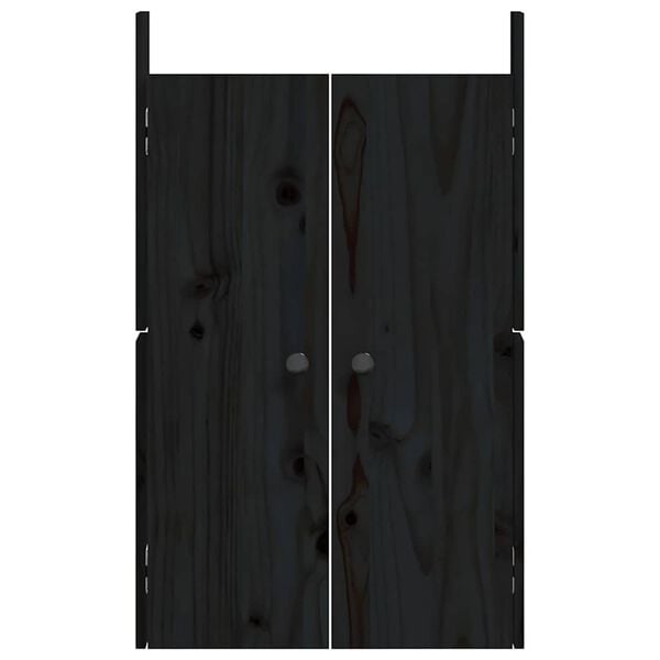 vidaXL Πόρτες Κουζίνας Εξ. Χώρου Μαύρες 50x9x82 εκ. Μασίφ Ξύλο Πεύκου