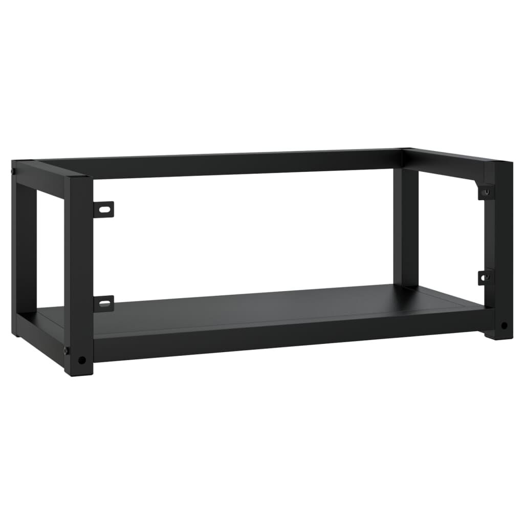 vidaXL Έπιπλο Μπάνιου Επιτοίχιο Μαύρο 79 x 38 x 31 εκ. Σιδερένιο