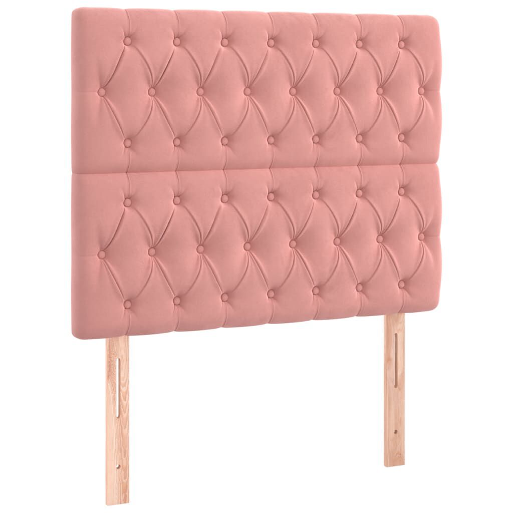 vidaXL Κρεβάτι Boxspring με Στρώμα Ροζ 100x200 εκ. Βελούδινο