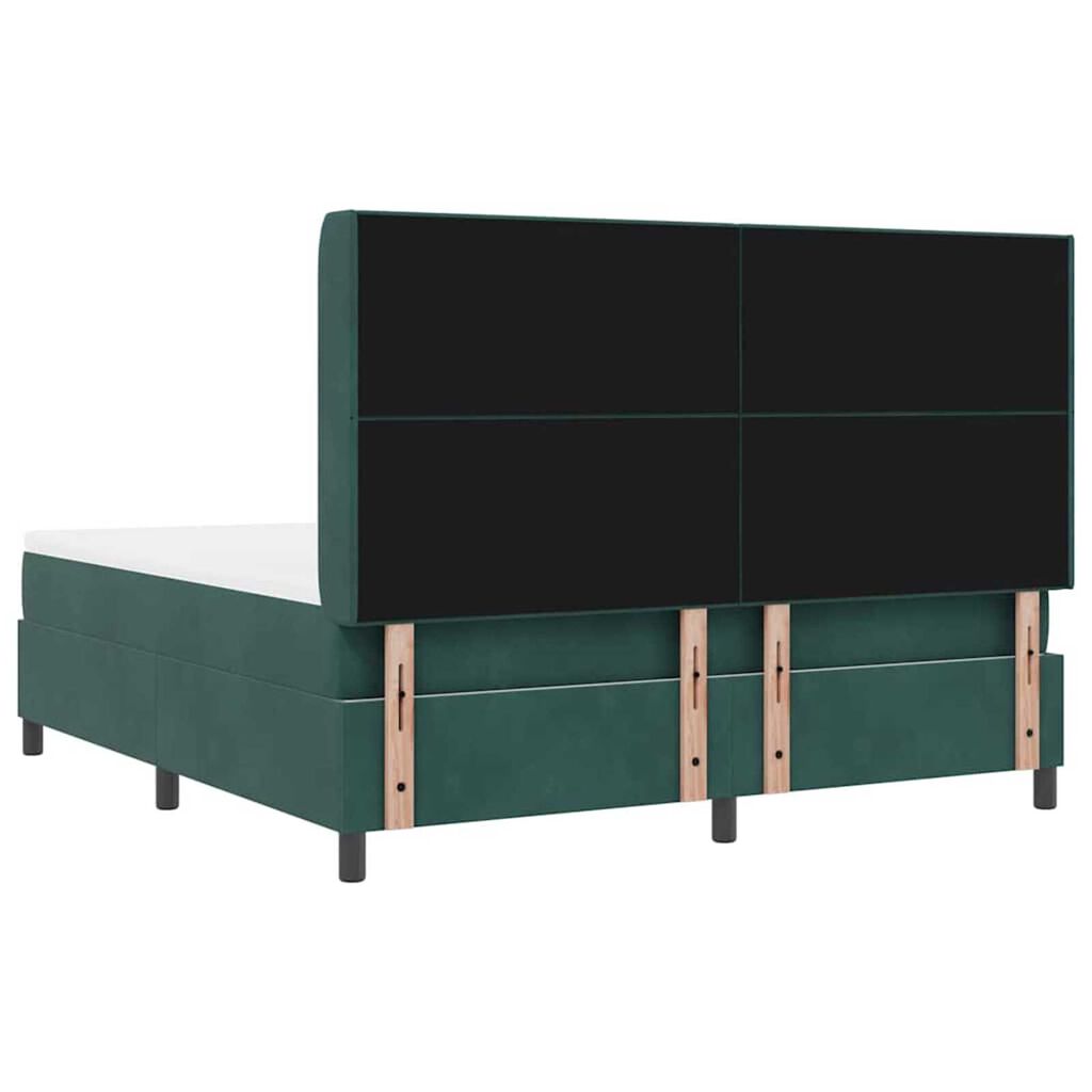 vidaXL Κρεβάτι με ελατήρια Σκούρο πράσινο 180 x 200 cm Βελούδο