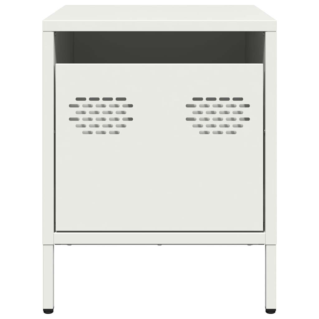 vidaXL Κομοδίνο Λευκό 35x39x43,5 εκ. από Χάλυβα