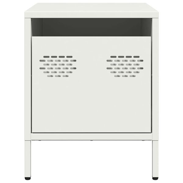 vidaXL Κομοδίνο Λευκό 35x39x43,5 εκ. από Χάλυβα