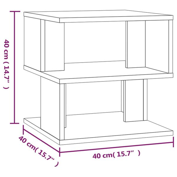 vidaXL Βοηθητικό Τραπέζι Καφέ Δρυς 40x40x40 εκ. Επεξεργασμένο Ξύλο