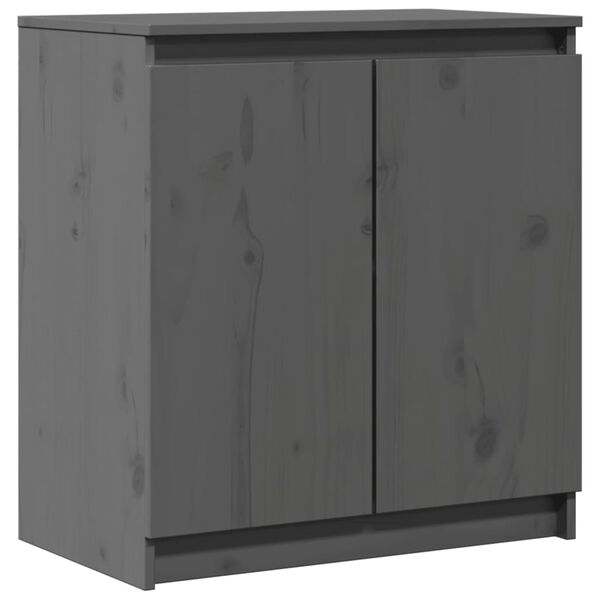 vidaXL Βοηθητικό Ντουλάπι Γκρι 60 x 36 x 65 εκ. από Μασίφ Ξύλο Πεύκου