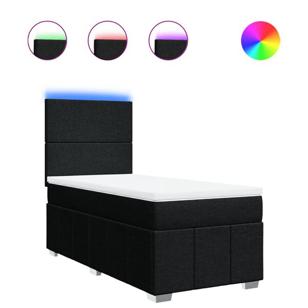 vidaXL &Kappa;&rho;&epsilon;&beta;ά&tau;&iota; Boxspring &mu;&epsilon; &Sigma;&tau;&rho;ώ&mu;&alpha; &Mu;&alpha;ύ&rho;&omicron; 100 x 200 &epsilon;&kappa;. &Upsilon;&phi;&alpha;&sigma;&mu;ά&tau;&iota;&nu;&omicron;