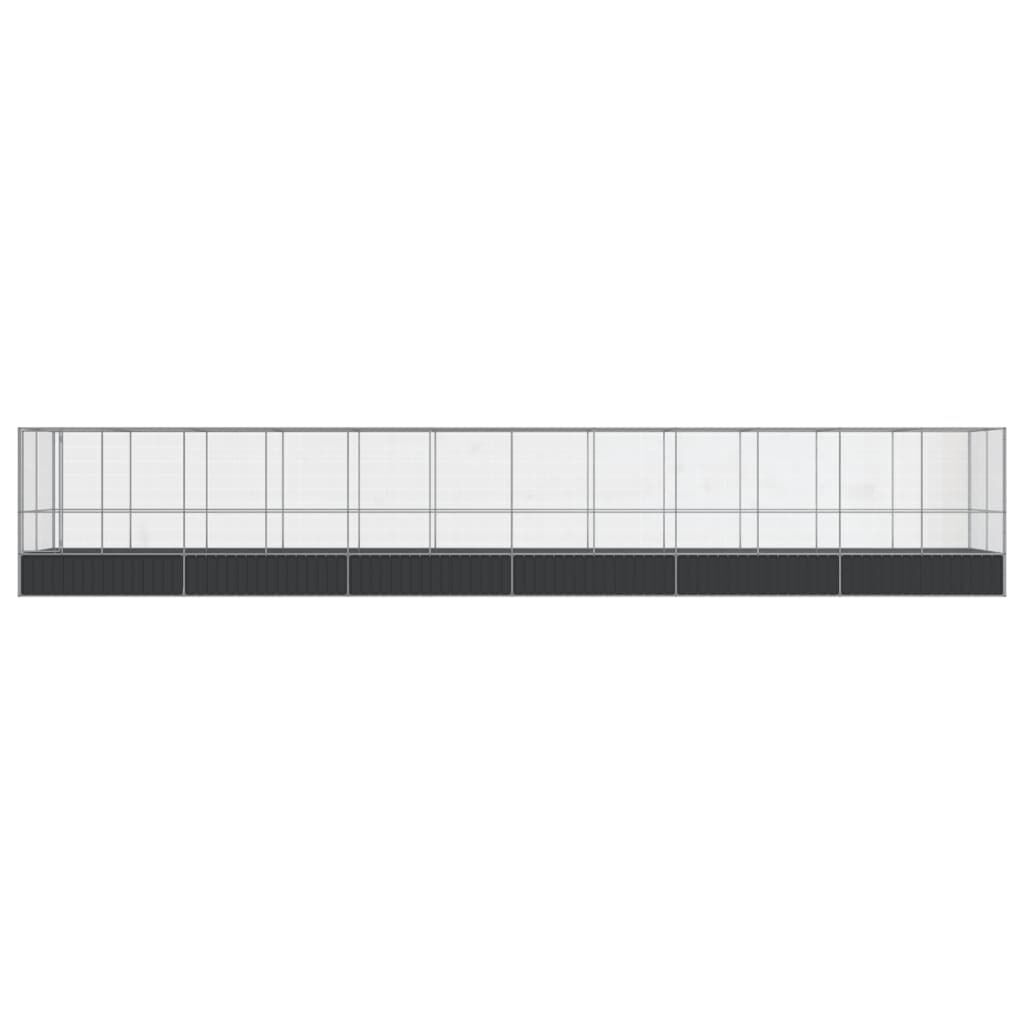 vidaXL Κλουβί με Επέκταση Ασημένιο 1246x207x212 εκ. Ατσάλινο