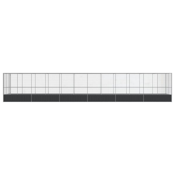 vidaXL Κλουβί με Επέκταση Ασημένιο 1246x207x212 εκ. Ατσάλινο