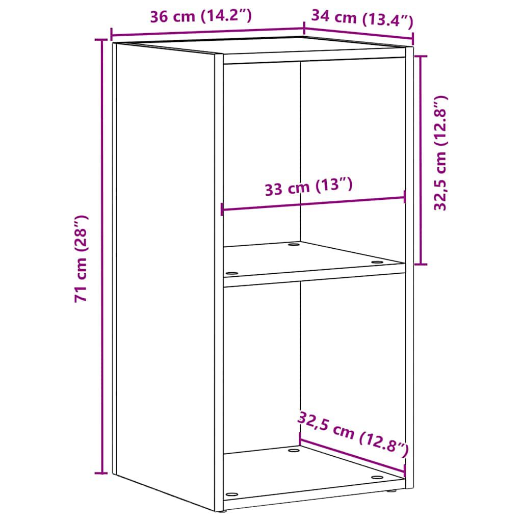 Κουτί αποθήκευσης vidaXL LP Μαύρη βελανιδιά 71x34x36 cm