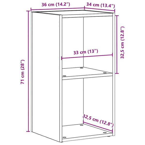 Κουτί αποθήκευσης vidaXL LP Μαύρη βελανιδιά 71x34x36 cm