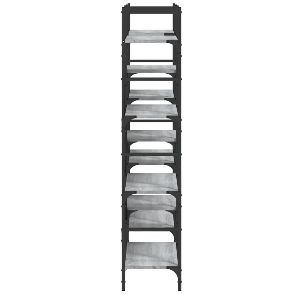 vidaXL Βιβλιοθήκη Γκρι Sonoma 160x28,5x136,5 εκ. Επεξεργασμένο Ξύλο