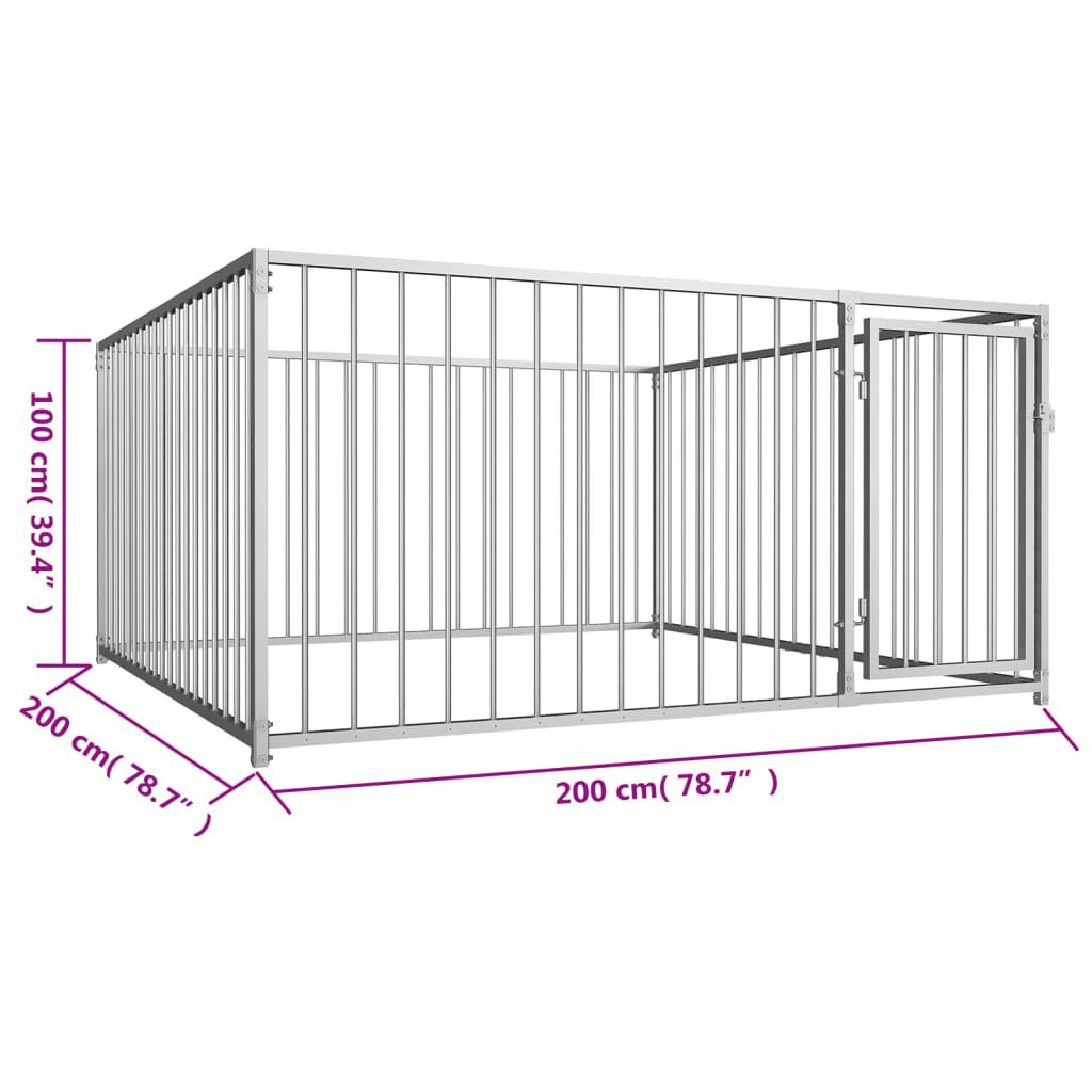 vidaXL Κλουβί Σκύλου Εξωτερικού Χώρου 200 x 200 x 100 εκ.