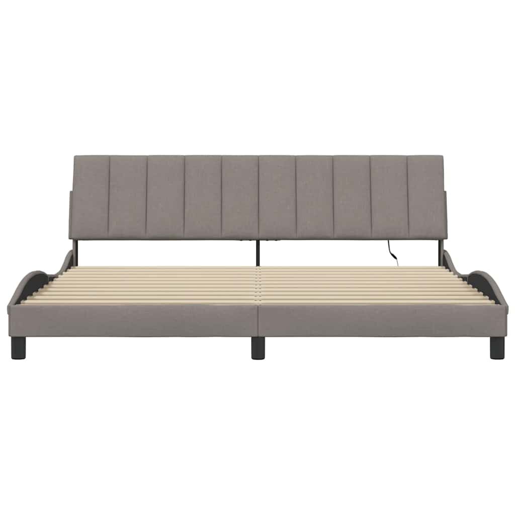 vidaXL Σκελετός Κρεβατιού Χωρίς Στρώμα Taupe 200x200 εκ.Υφασμάτινο