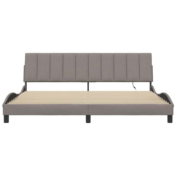 vidaXL Σκελετός Κρεβατιού Χωρίς Στρώμα Taupe 200x200 εκ.Υφασμάτινο